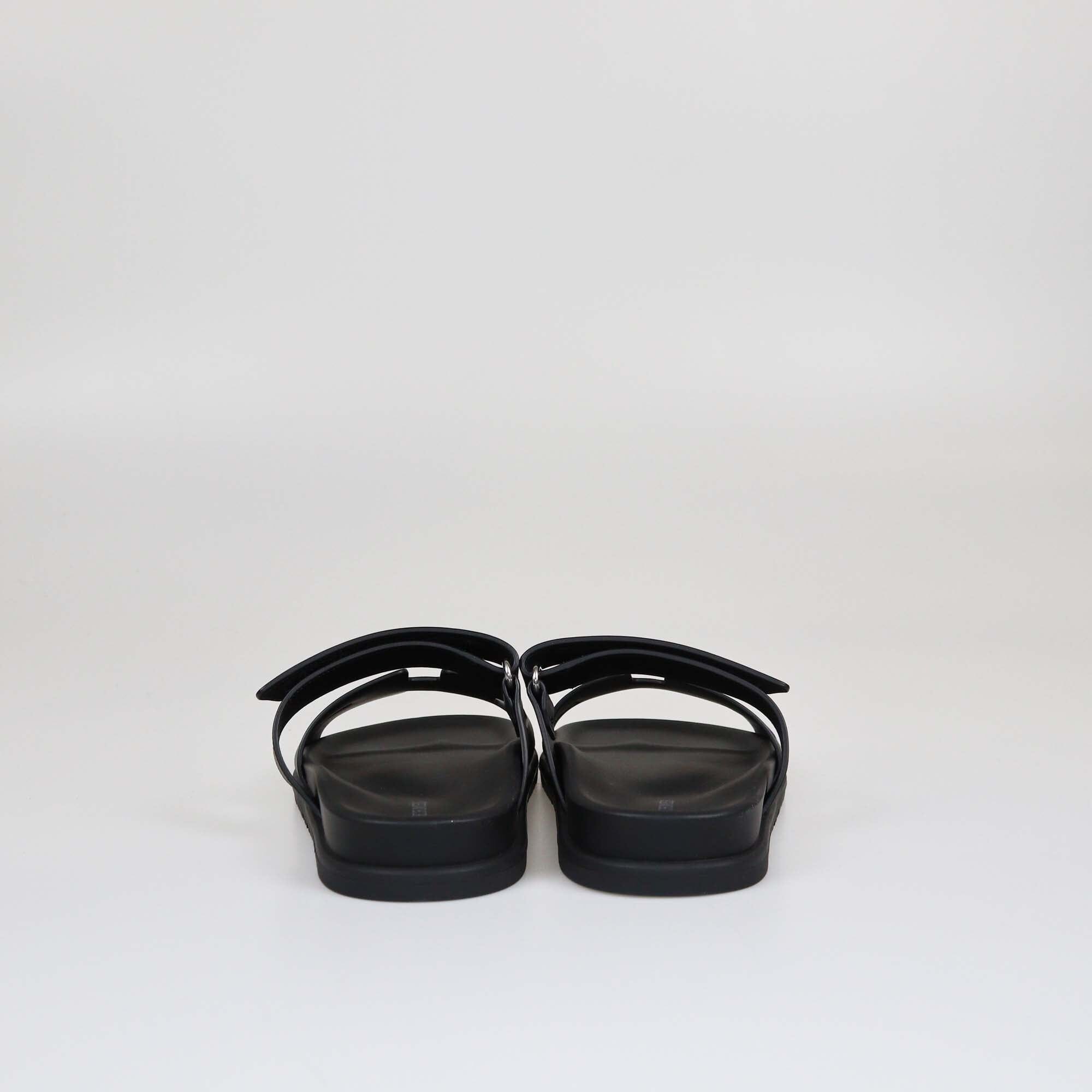 Hermes Black Chypre Sandals Womens Hermes 