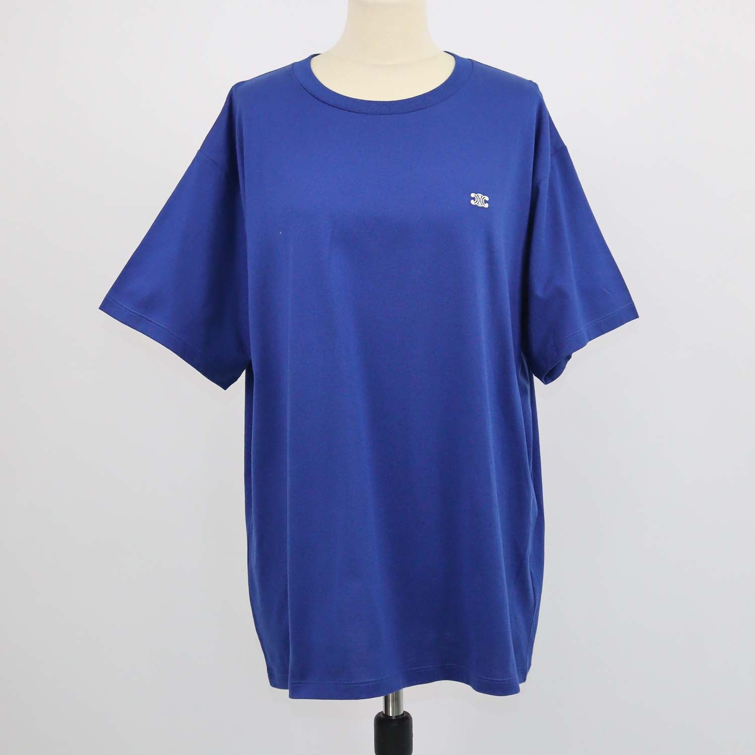 Celine Blue Cotton Triomphe Loose T-Shirt
