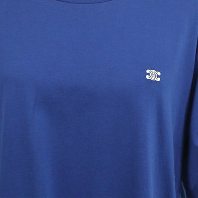 Celine Blue Cotton Triomphe Loose T-Shirt