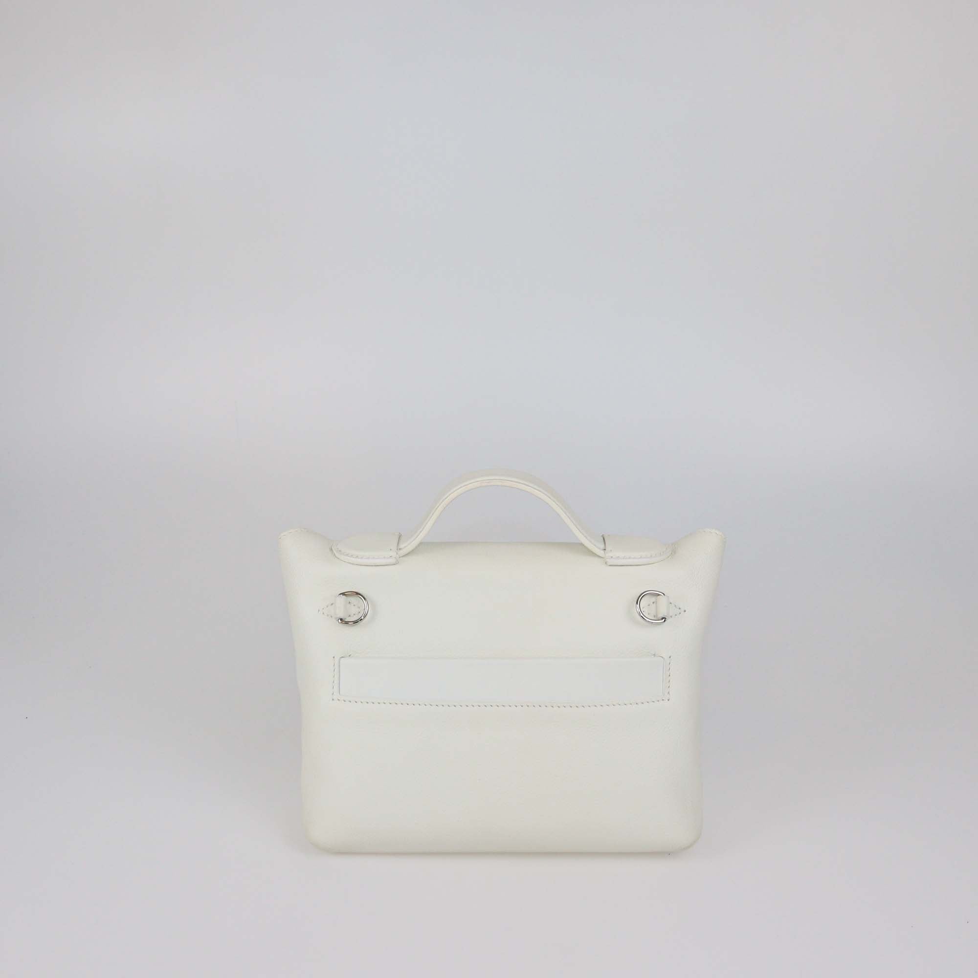 Hermes Blanc Evercolor and Swift Leather Mini 24/24 Bag