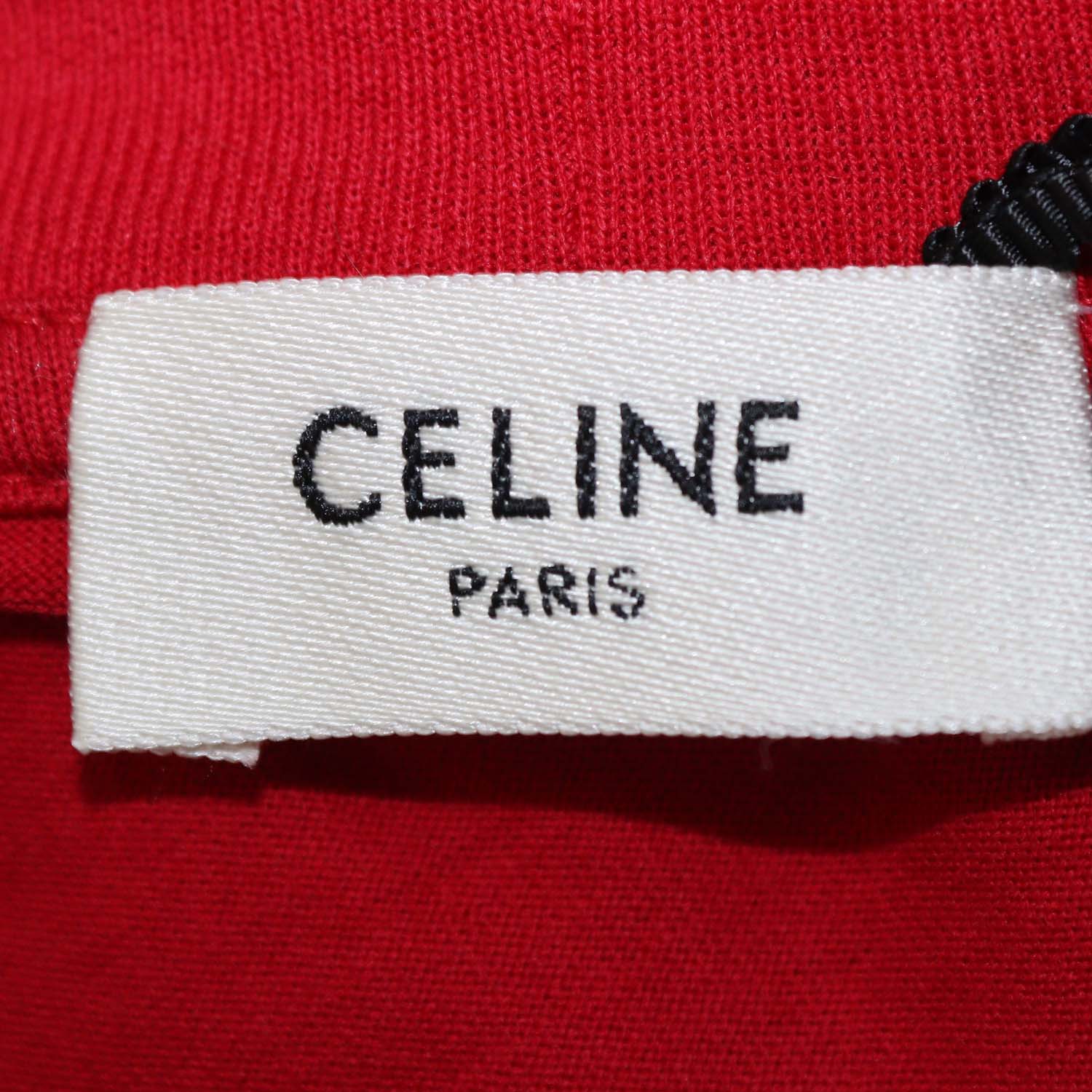 Celine Red Cotton Triomphe Loose T-Shirt