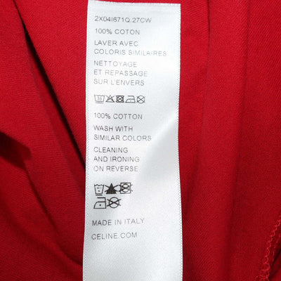 Celine Red Cotton Triomphe Loose T-Shirt
