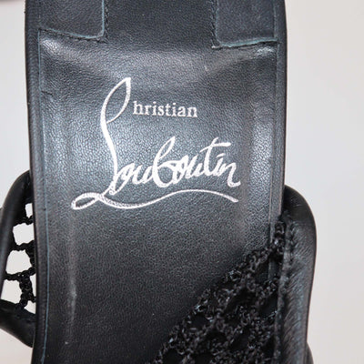 Christian Louboutin Black Mesh and Leather Almeja Platform Sandals