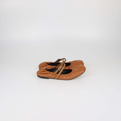 Hermes Naturel Leather Jolly Ballet Flats