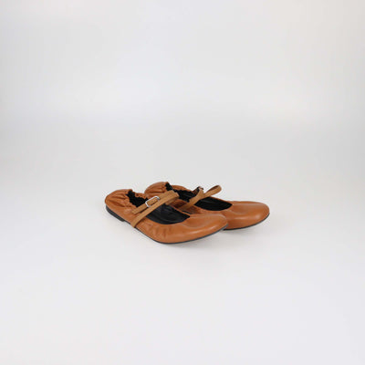 Hermes Naturel Leather Jolly Ballet Flats