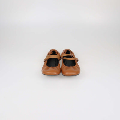 Hermes Naturel Leather Jolly Ballet Flats