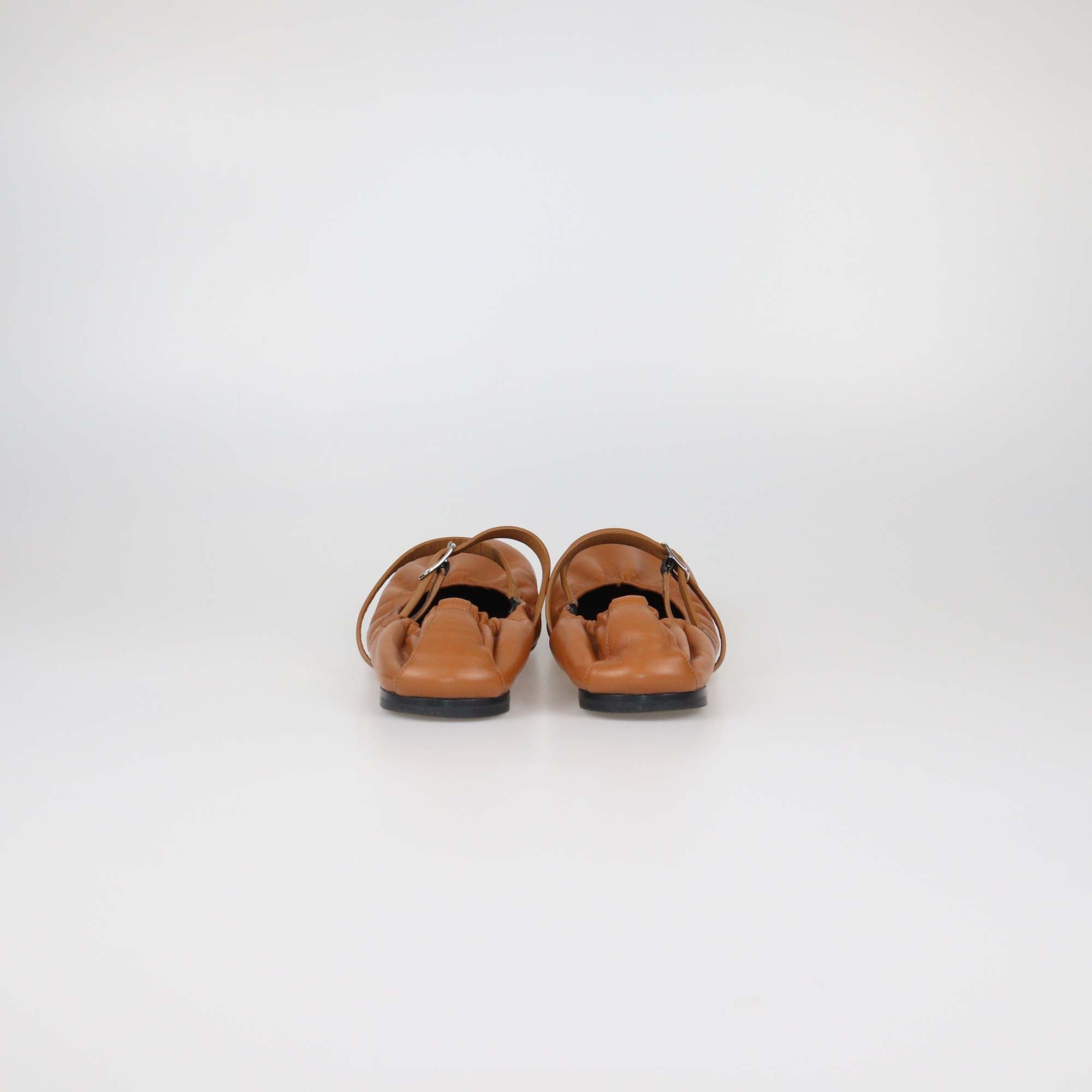 Hermes Naturel Leather Jolly Ballet Flats