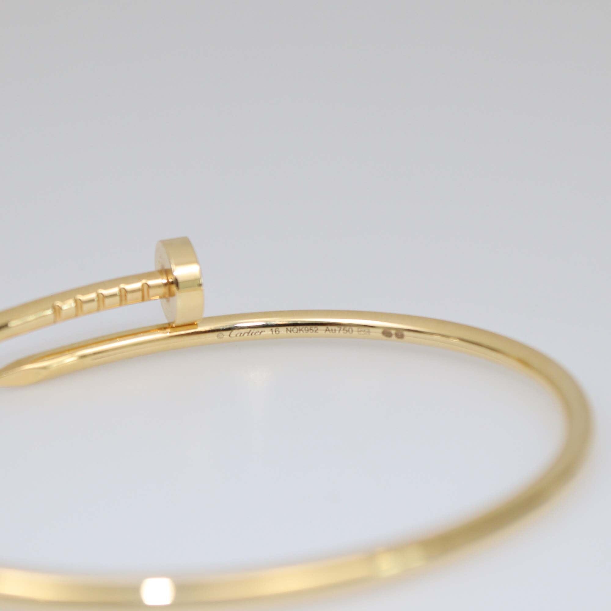 Cartier Juste Un Clou 18k Yellow Gold Small Model Bracelet 16 Womens Cartier 