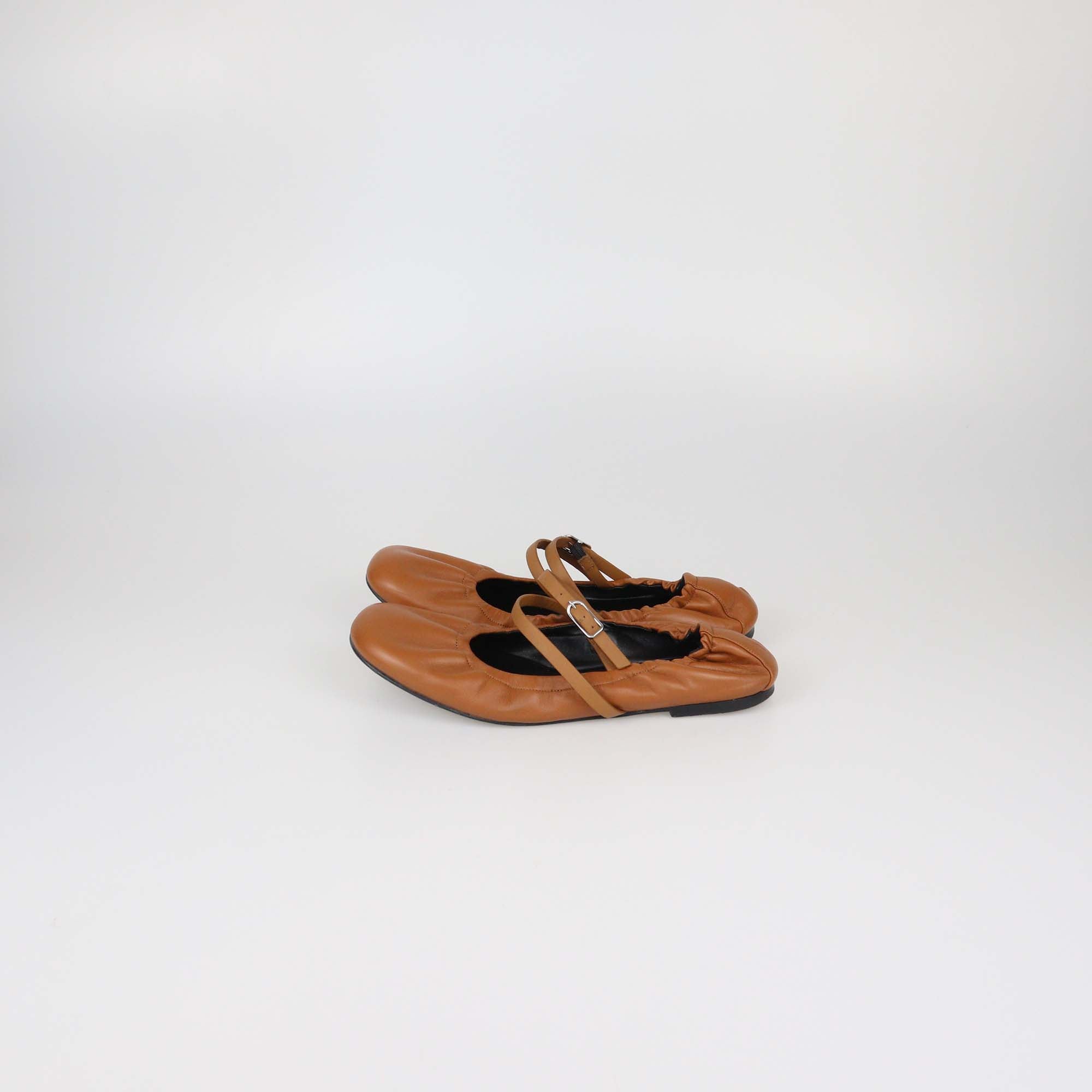 Hermes Naturel Leather Jolly Ballet Flats
