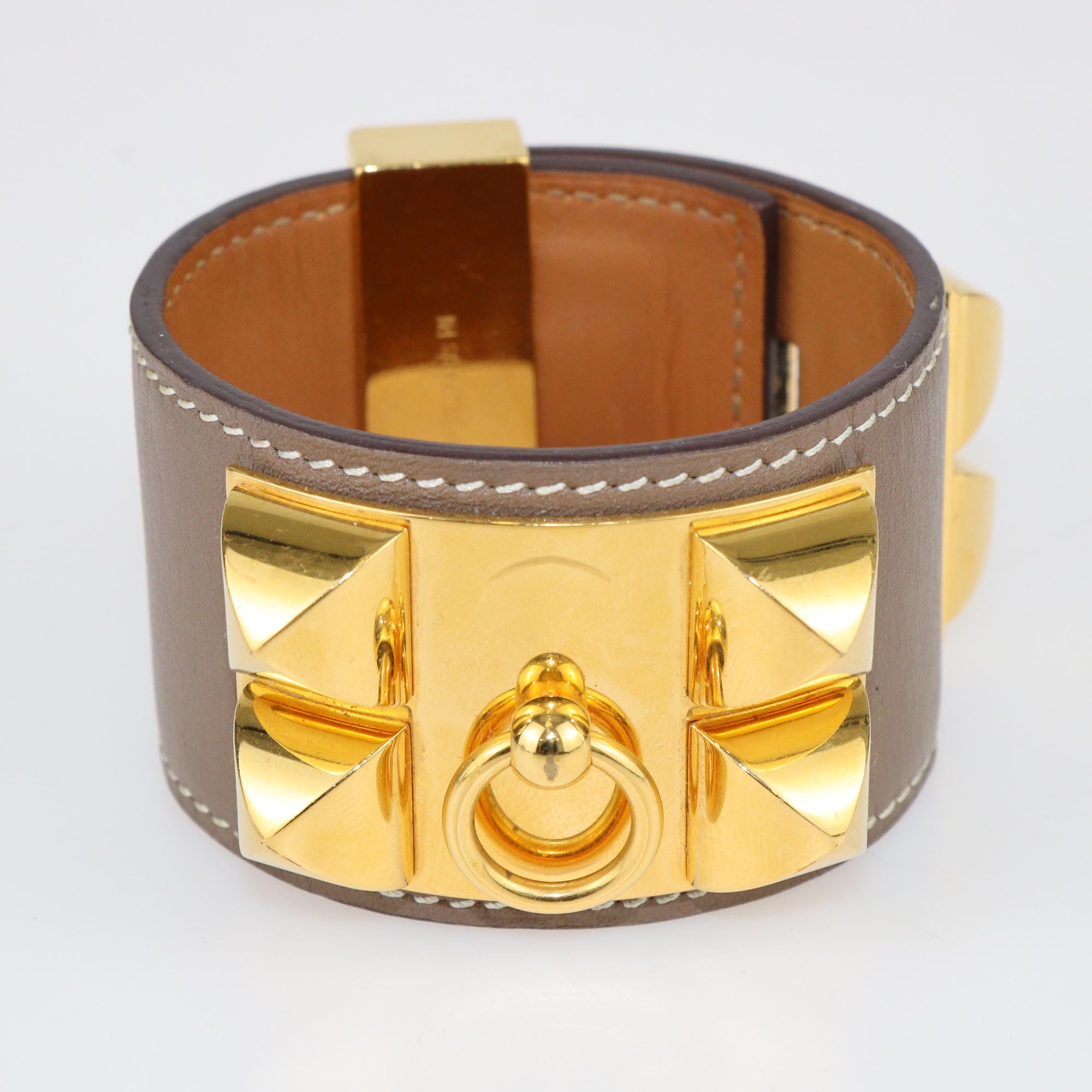 Hermes Etoupe Collier de Chien Gold Plated Bracelet Accessories Hermes 
