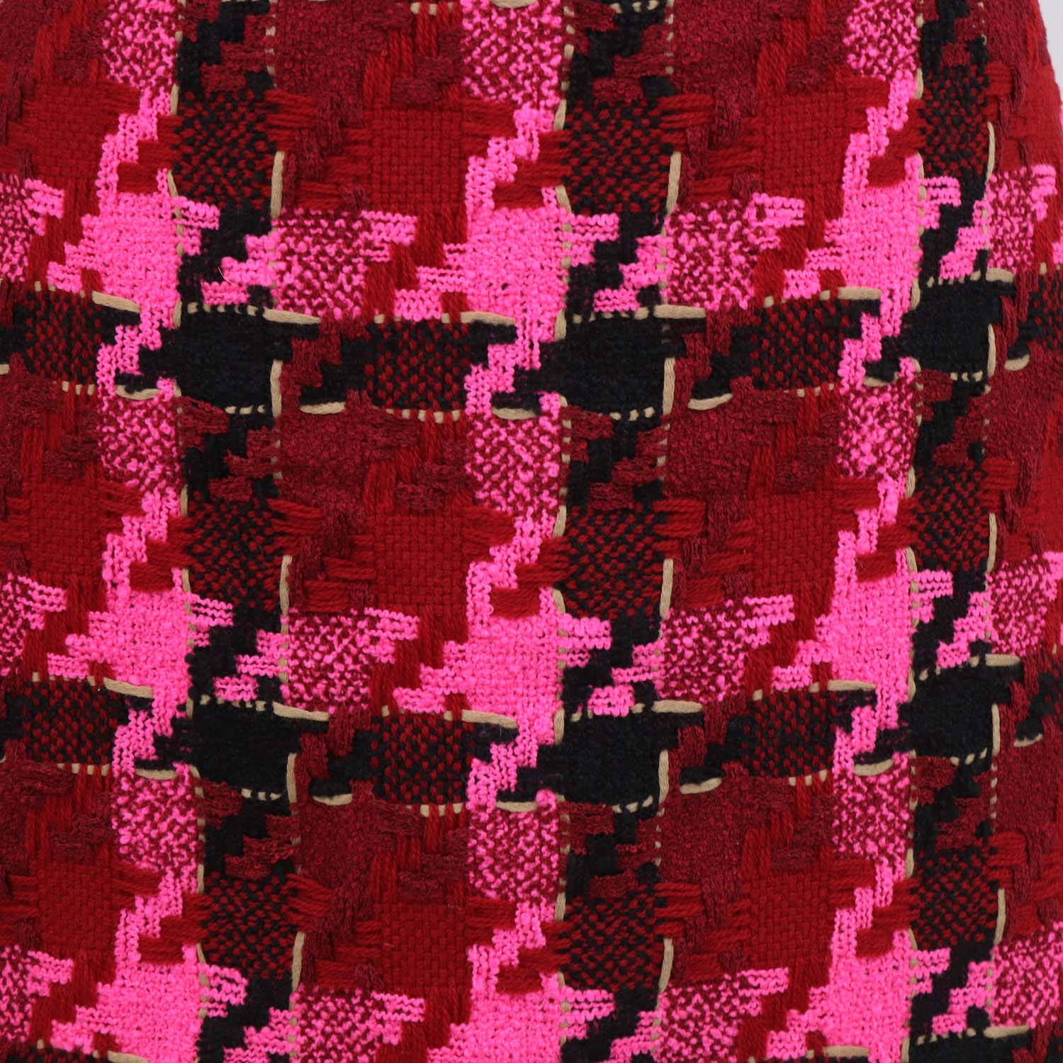 Versace Multicolor Blend Wool Rib Knit Patterned Mini Skirt