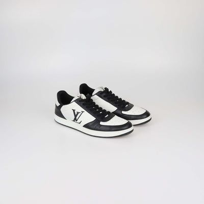 Louis Vuitton White/Black Leather Rivoli Low Top Sneakers