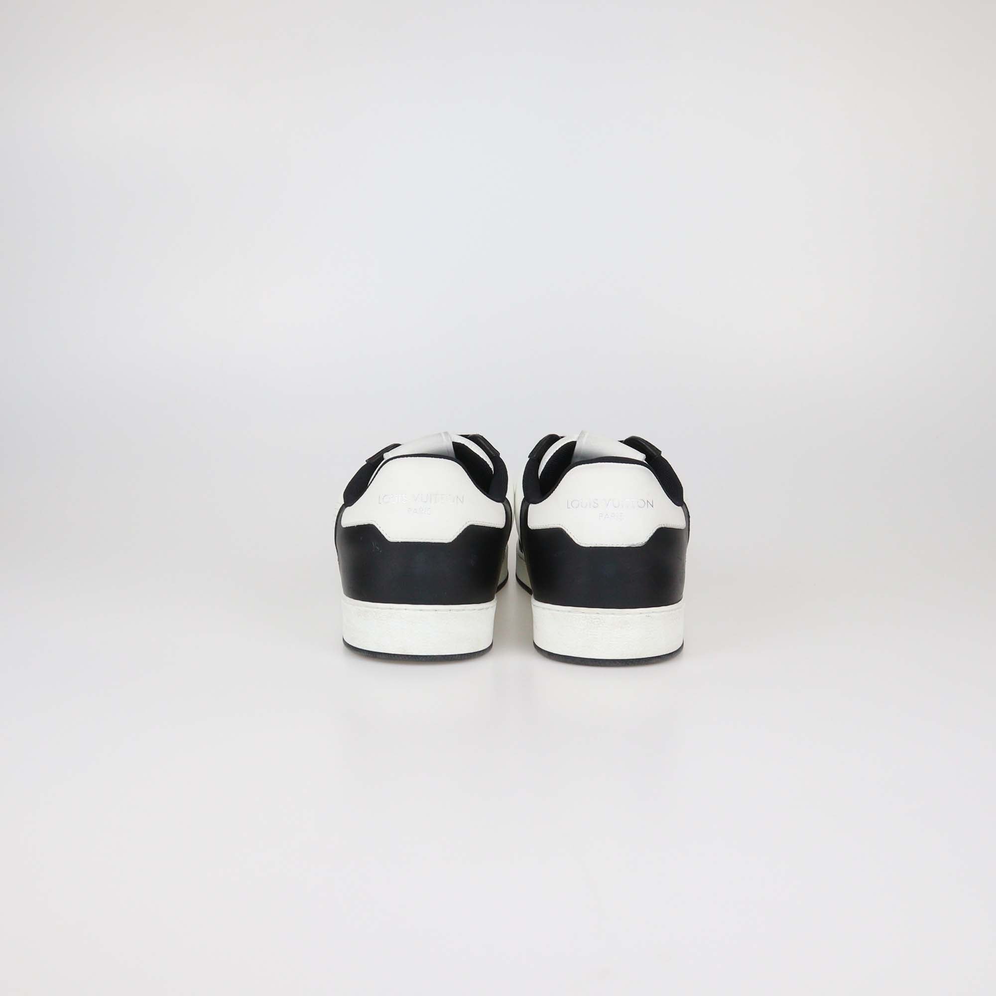 Louis Vuitton White/Black Leather Rivoli Low Top Sneakers