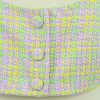 Versace Multicolor Tweed Houndstooth Crop Top and Tweed Chain Mini Skirt Set