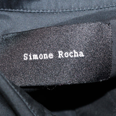 Simone Rocha Black Cotton Tiered Ruffle Midi Dress