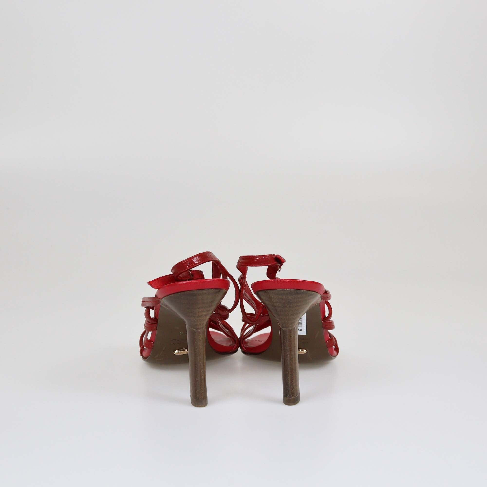 Sergio Rossi Red Strappy Sandals Womens Sergio Rossi 