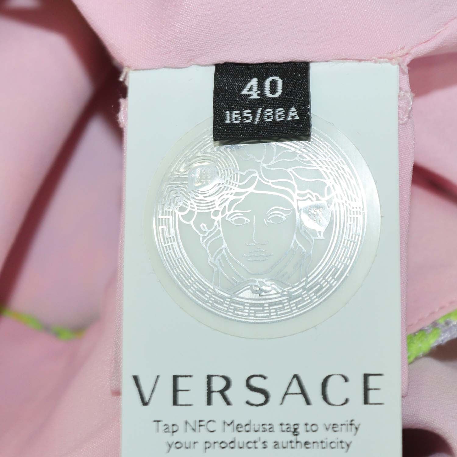 Versace Multicolor Tweed Houndstooth Crop Top and Tweed Chain Mini Skirt Set