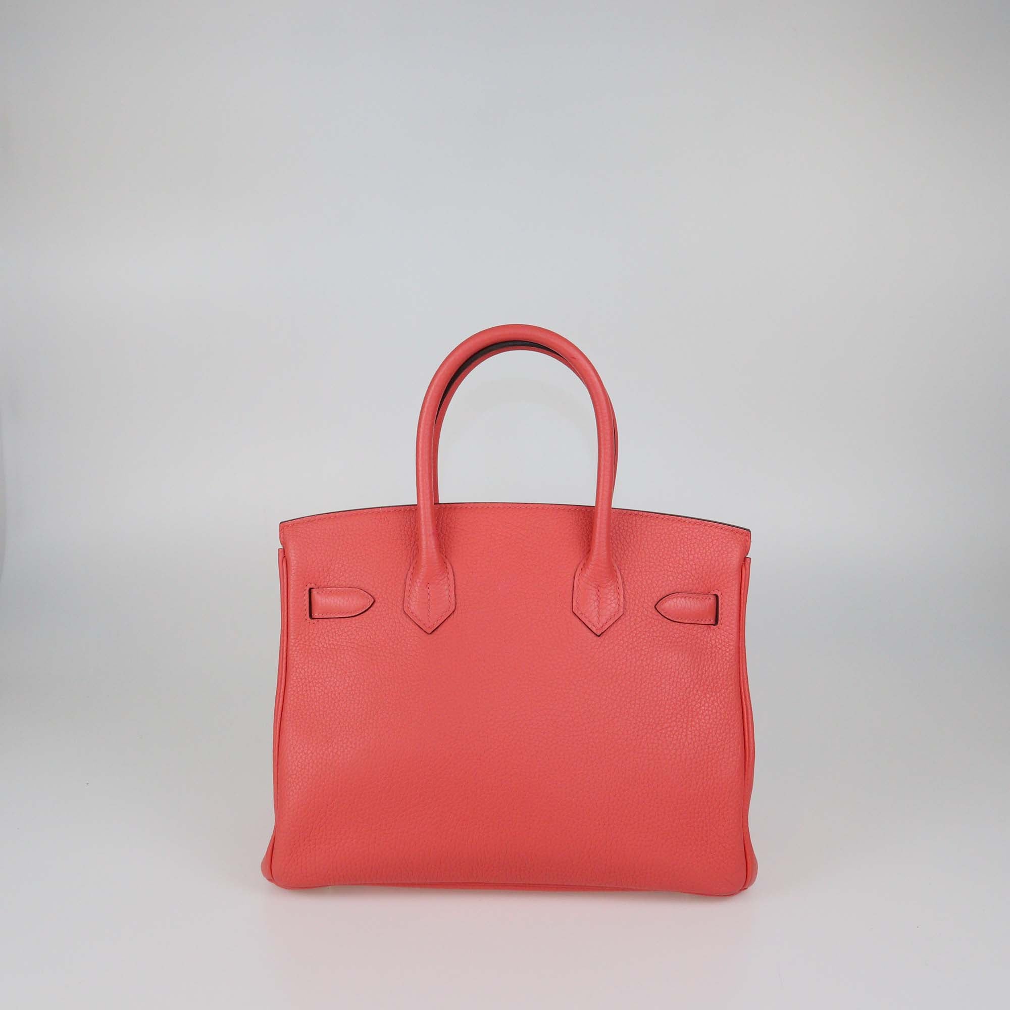 Hermes Rose Jaipur Clemence Leather Gold Hardware Birkin 30 Bag