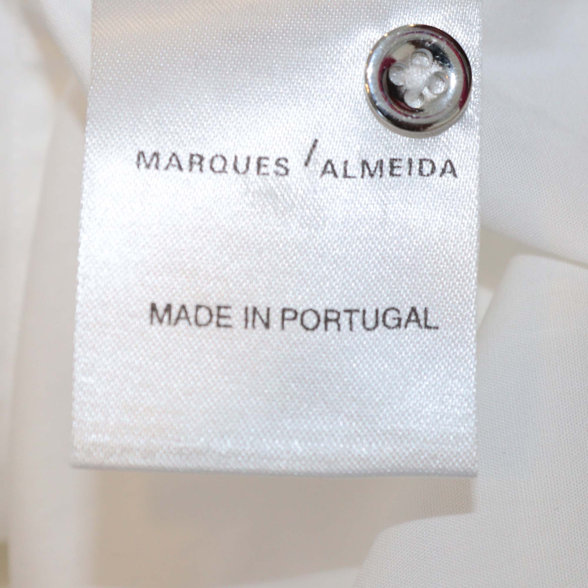 Marques Almeida White Cotton and Ostrich Feather Trim Shirt