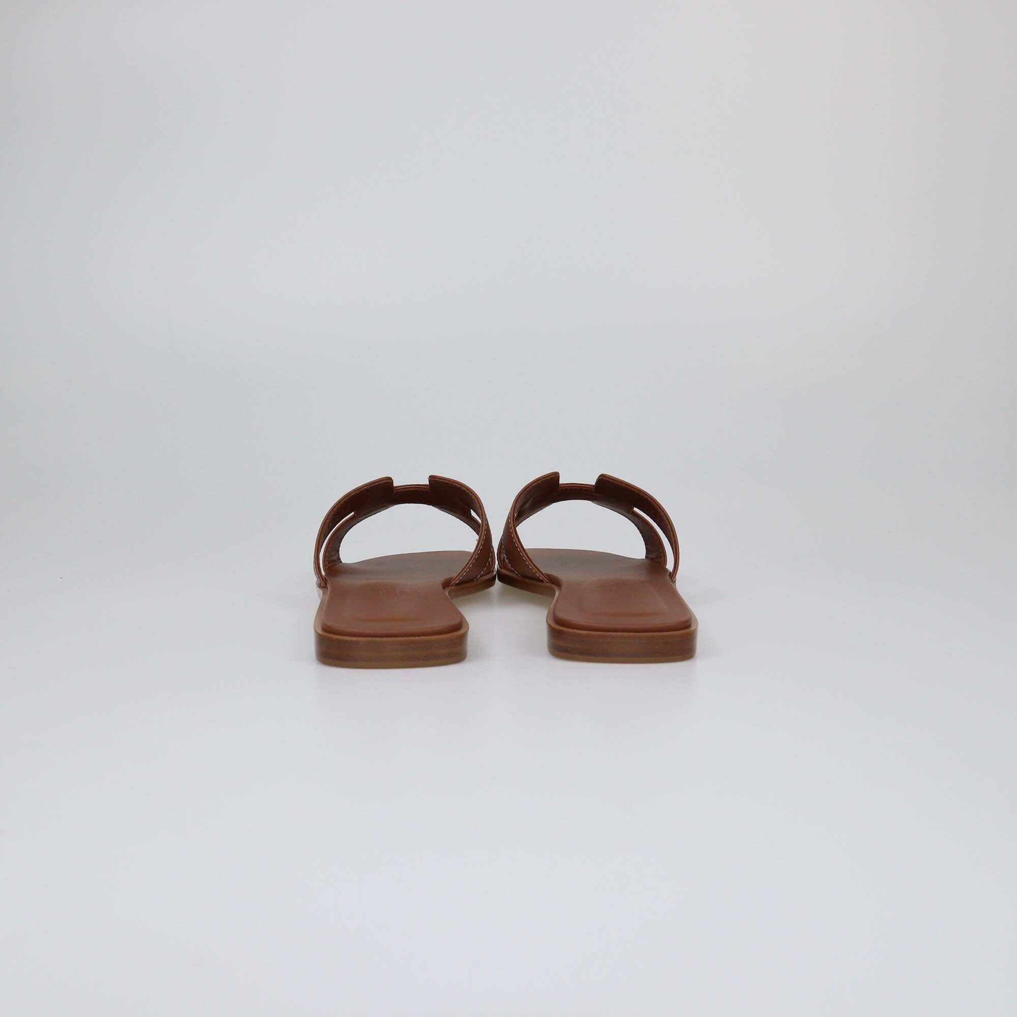 Hermes Gold Oran Flats Slides Womens Hermes 