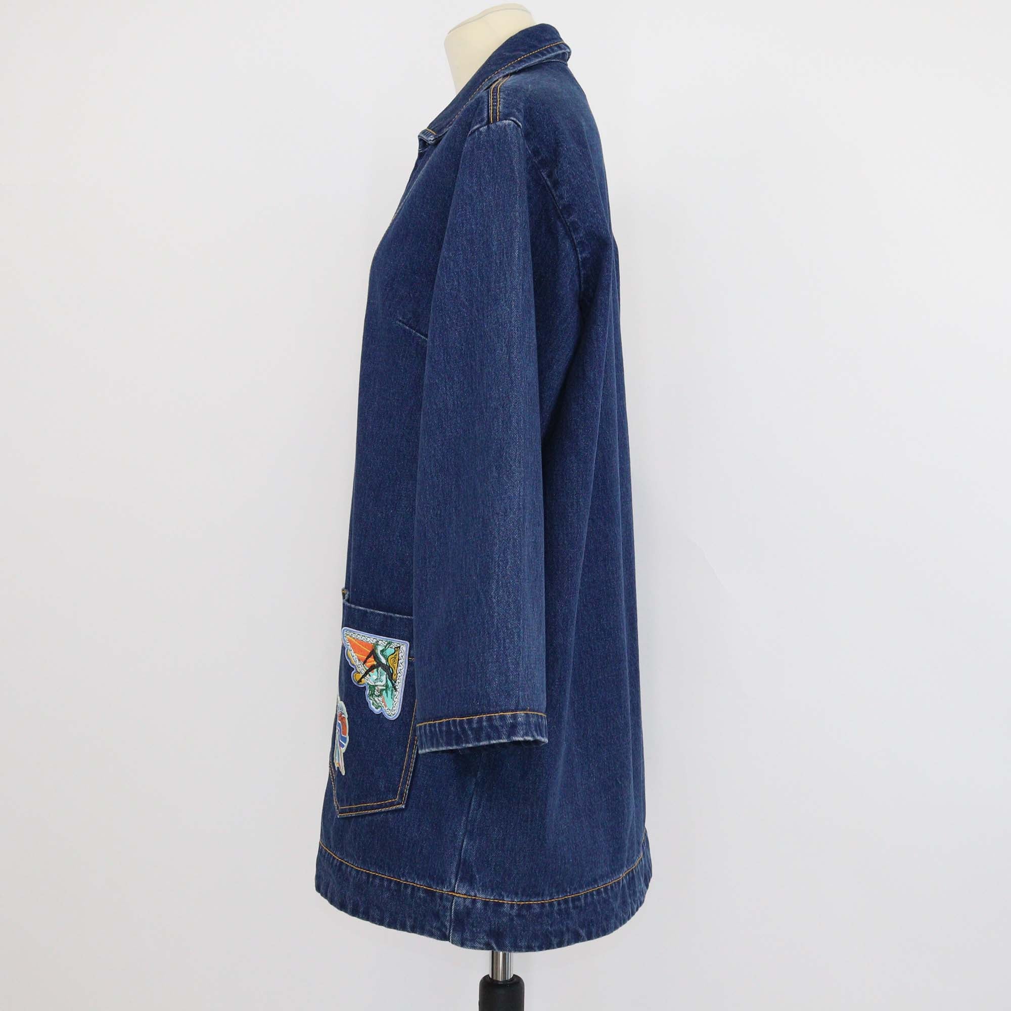 Alemais Blue Denim Patches Speedy Mini Dress