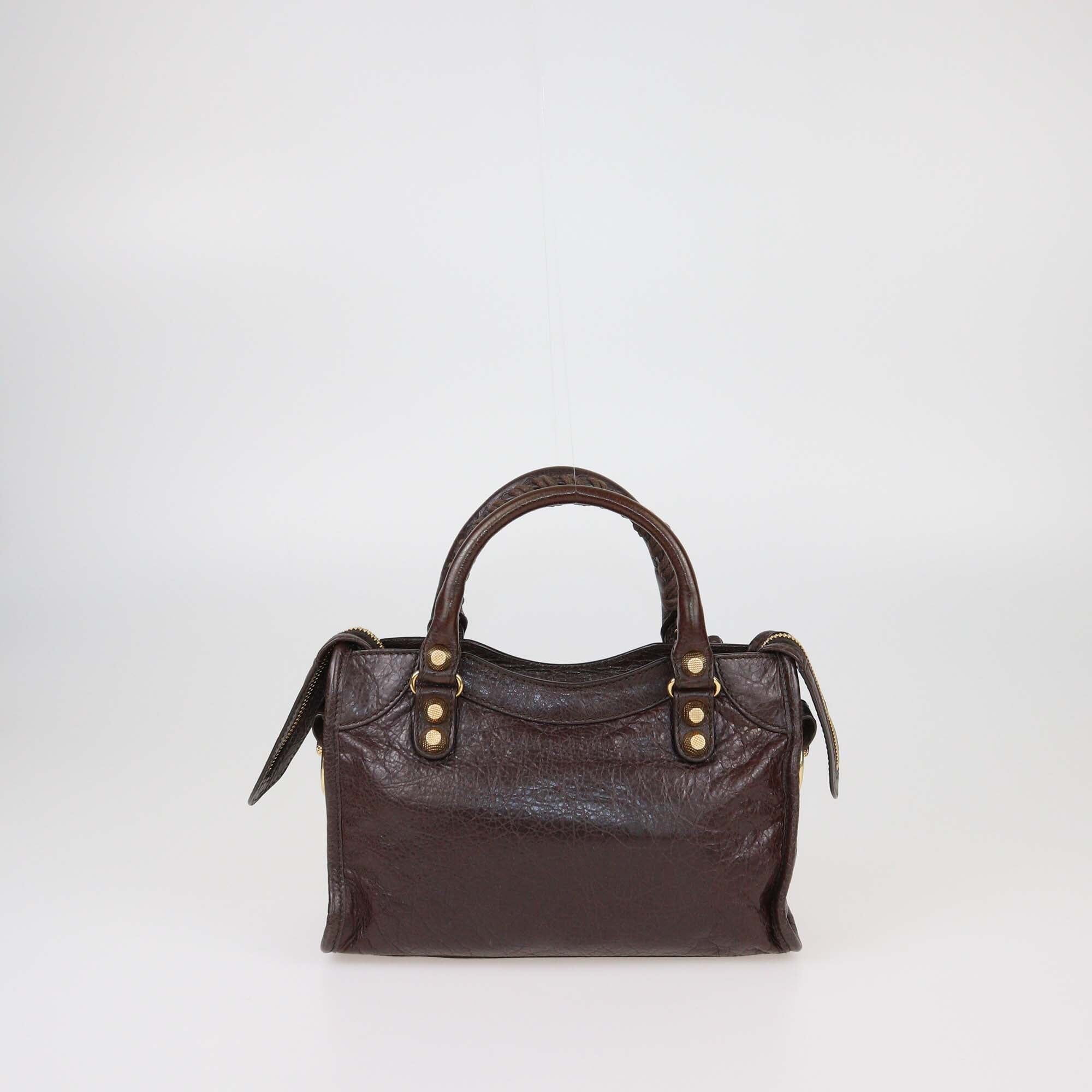 Balenciaga Cacao Mini RGH Leather Classic City Bag Womens Balenciaga 