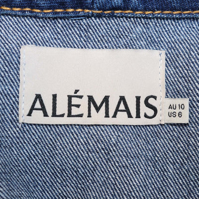 Alemais Blue Denim Patches Speedy Mini Dress