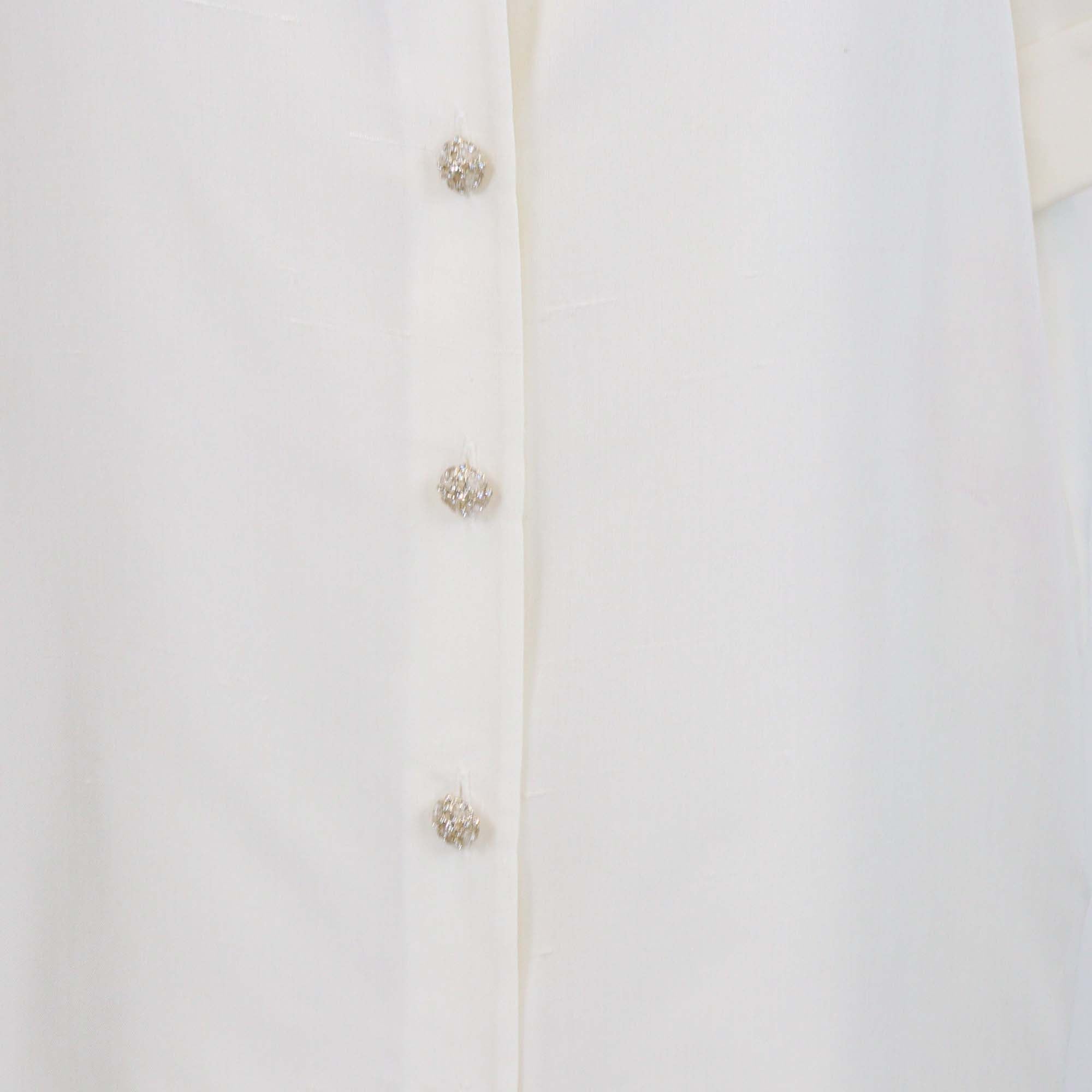 Chanel Ivory Silk Short Sleeve Shirt