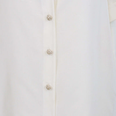 Chanel Ivory Silk Short Sleeve Shirt