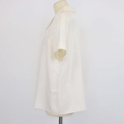 Chanel Ivory Silk Short Sleeve Shirt