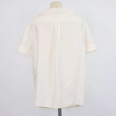Chanel Ivory Silk Short Sleeve Shirt