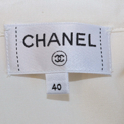 Chanel Ivory Silk Short Sleeve Shirt