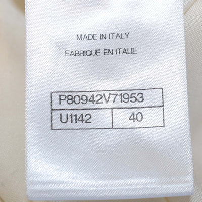 Chanel Ivory Silk Short Sleeve Shirt