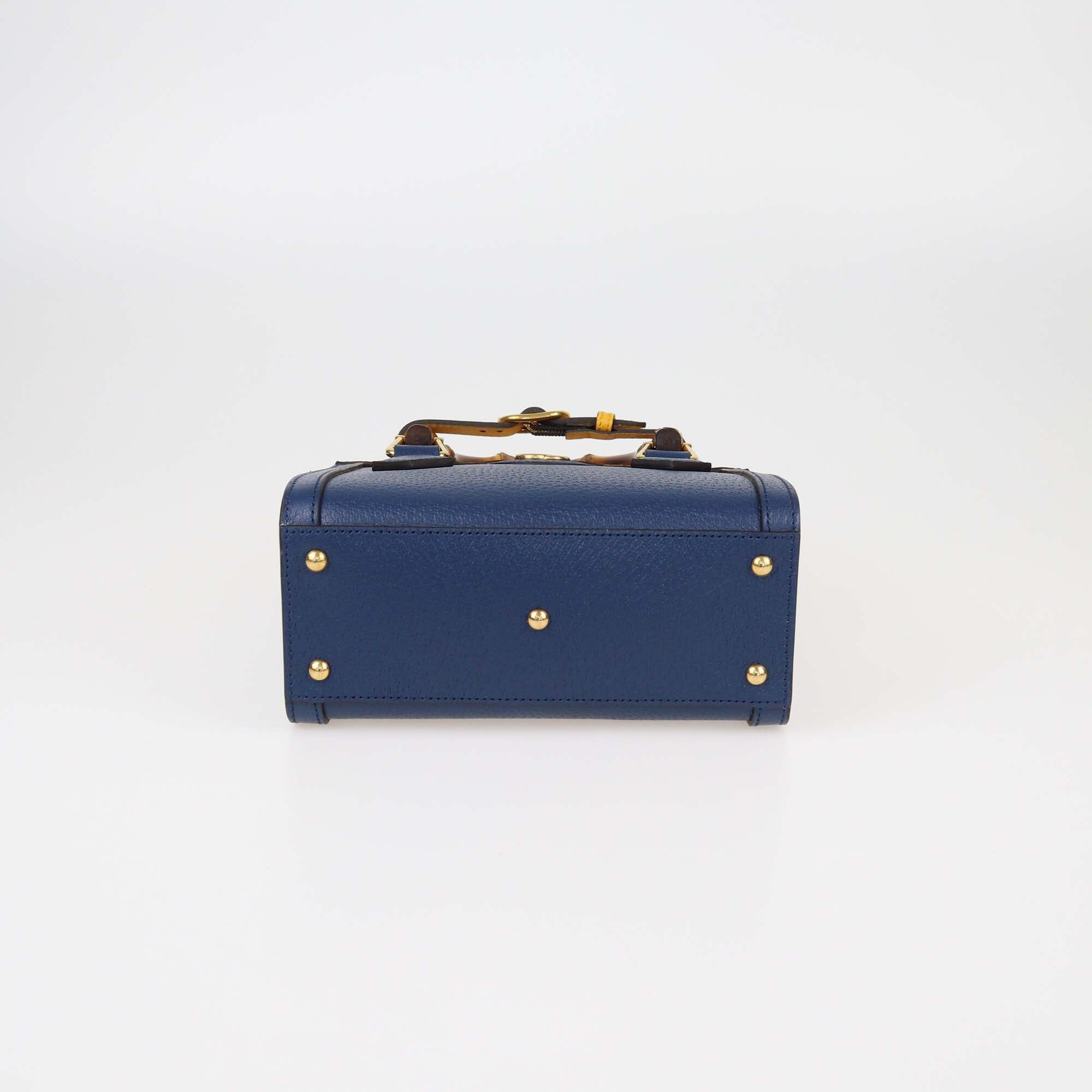 Gucci Navy Blue Small Leather Diana Tote Womens Gucci 
