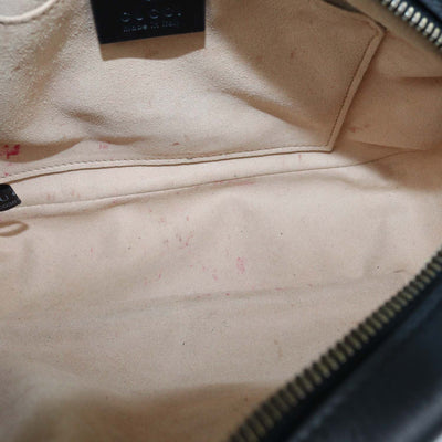 Gucci Black Matelasse Leather Small GG Marmont Camera Bag
