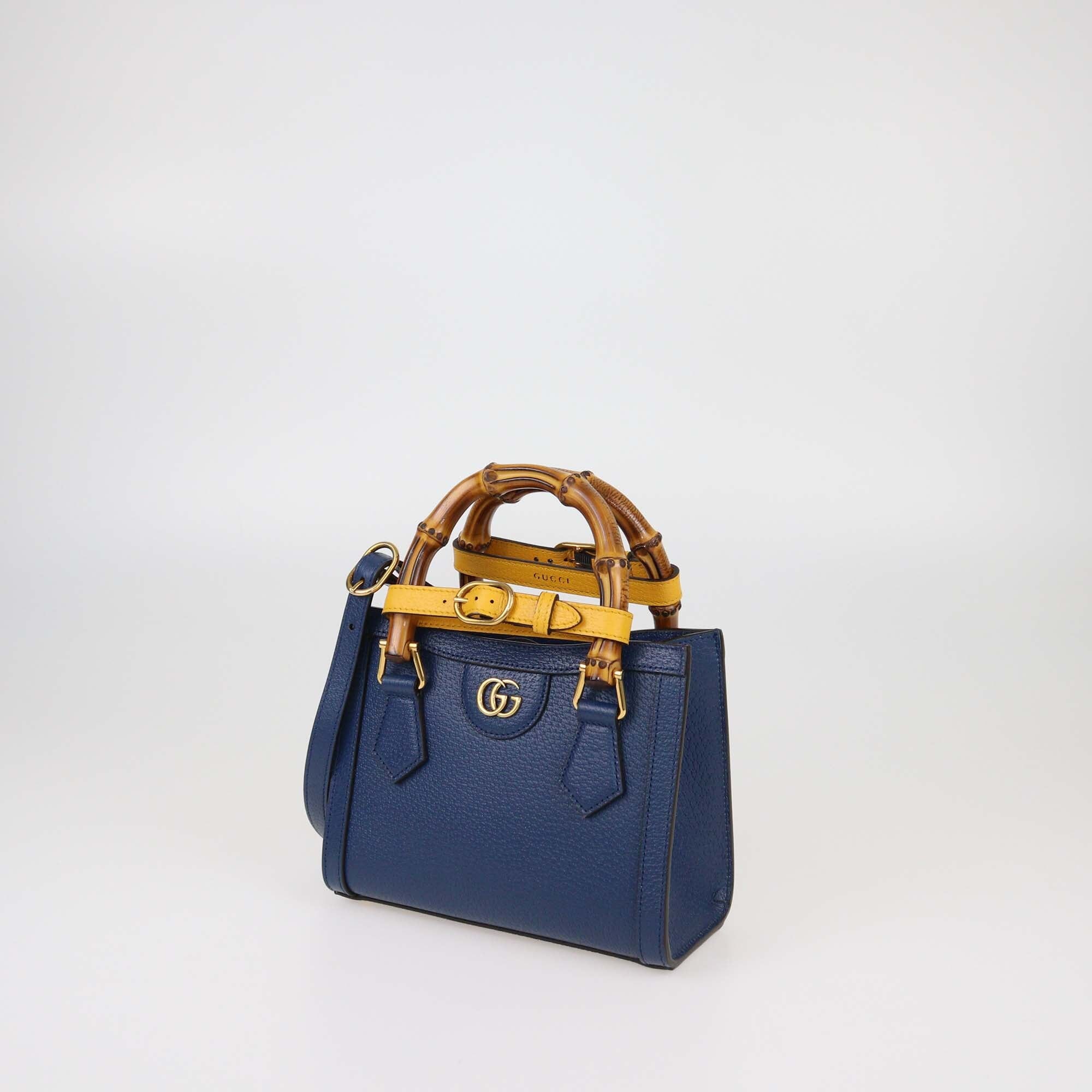 Gucci Navy Blue Small Leather Diana Tote Womens Gucci 