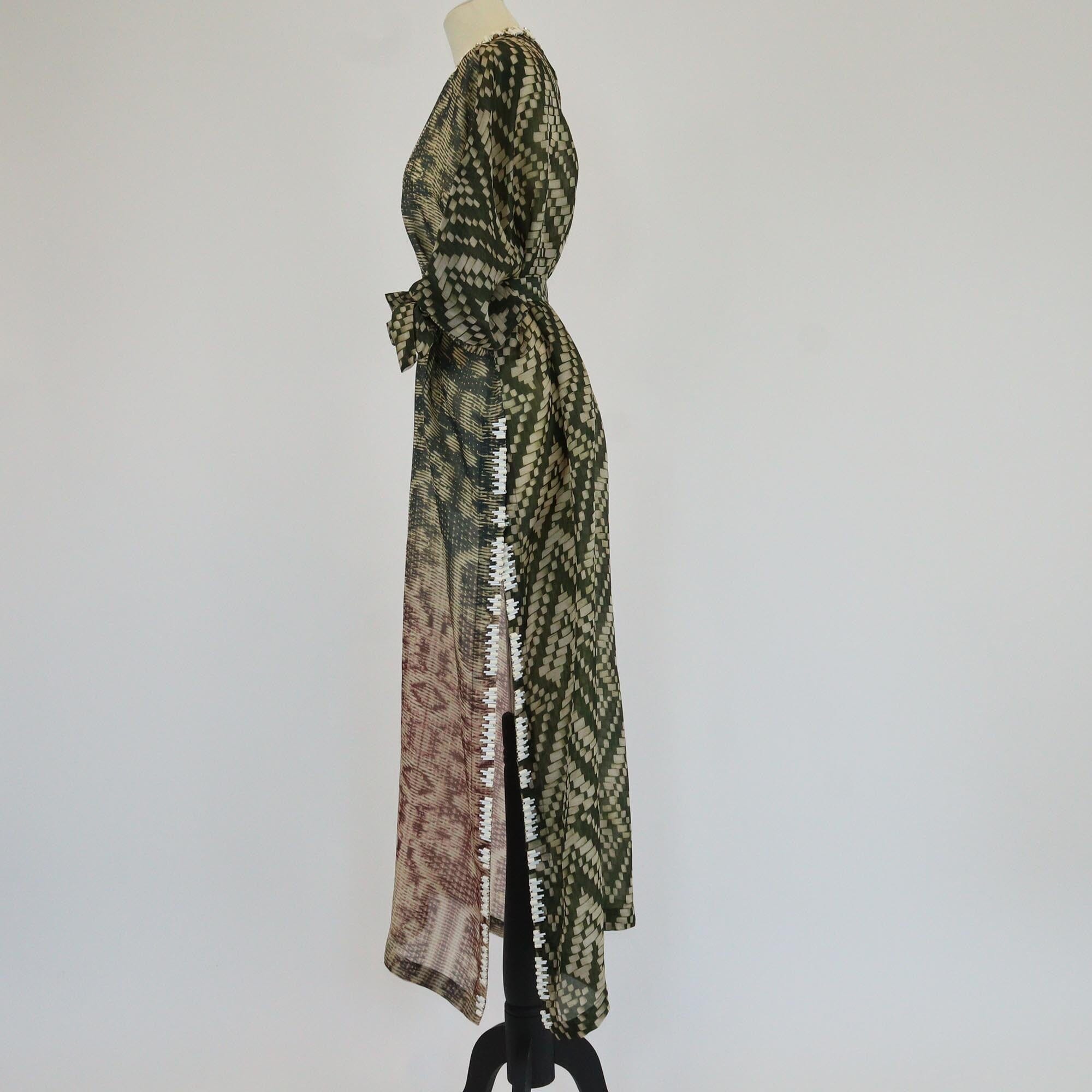 Biyan Multicolor Beaded Crystal & Embellished Three-Quarter Sleeve Kaftan