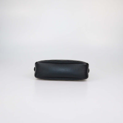Gucci Black Matelasse Leather Small GG Marmont Camera Bag