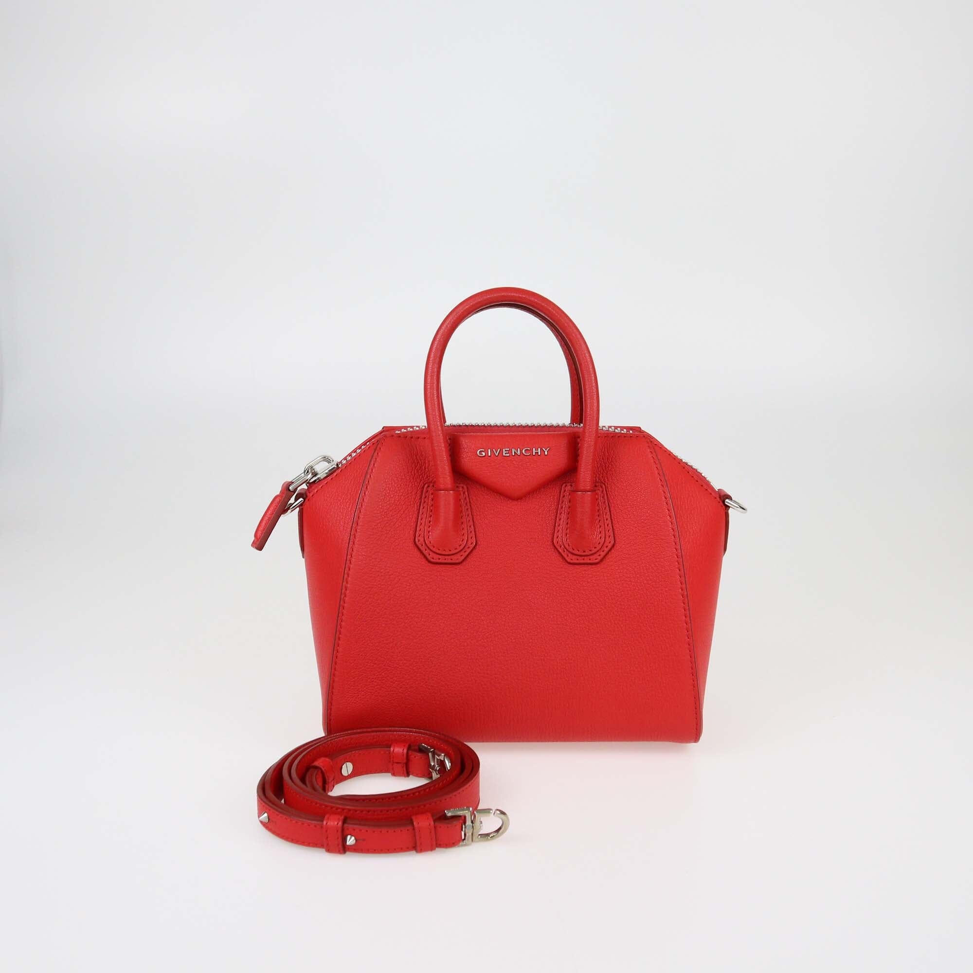 Givenchy Red Mini Leather Antigona Satchel Womens Givenchy 