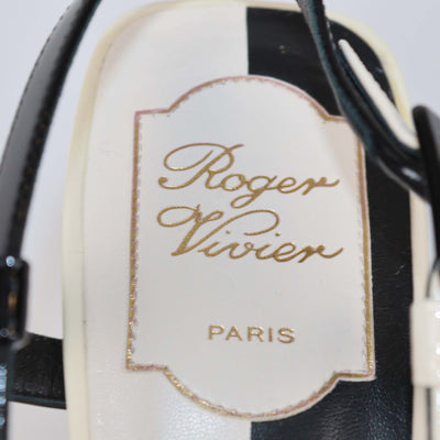 Roger Vivier Black/White Patent Leather Belle Vivier Slingback Pumps