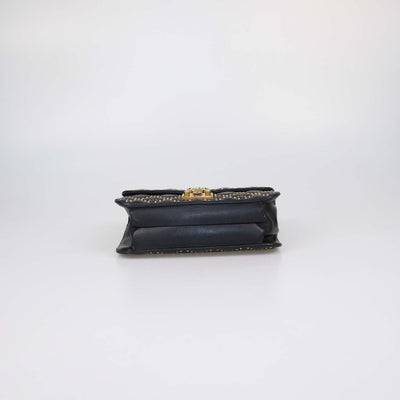 Christian Dior Black Studded Quilt Leather Medium DiorAddict Flap Bag