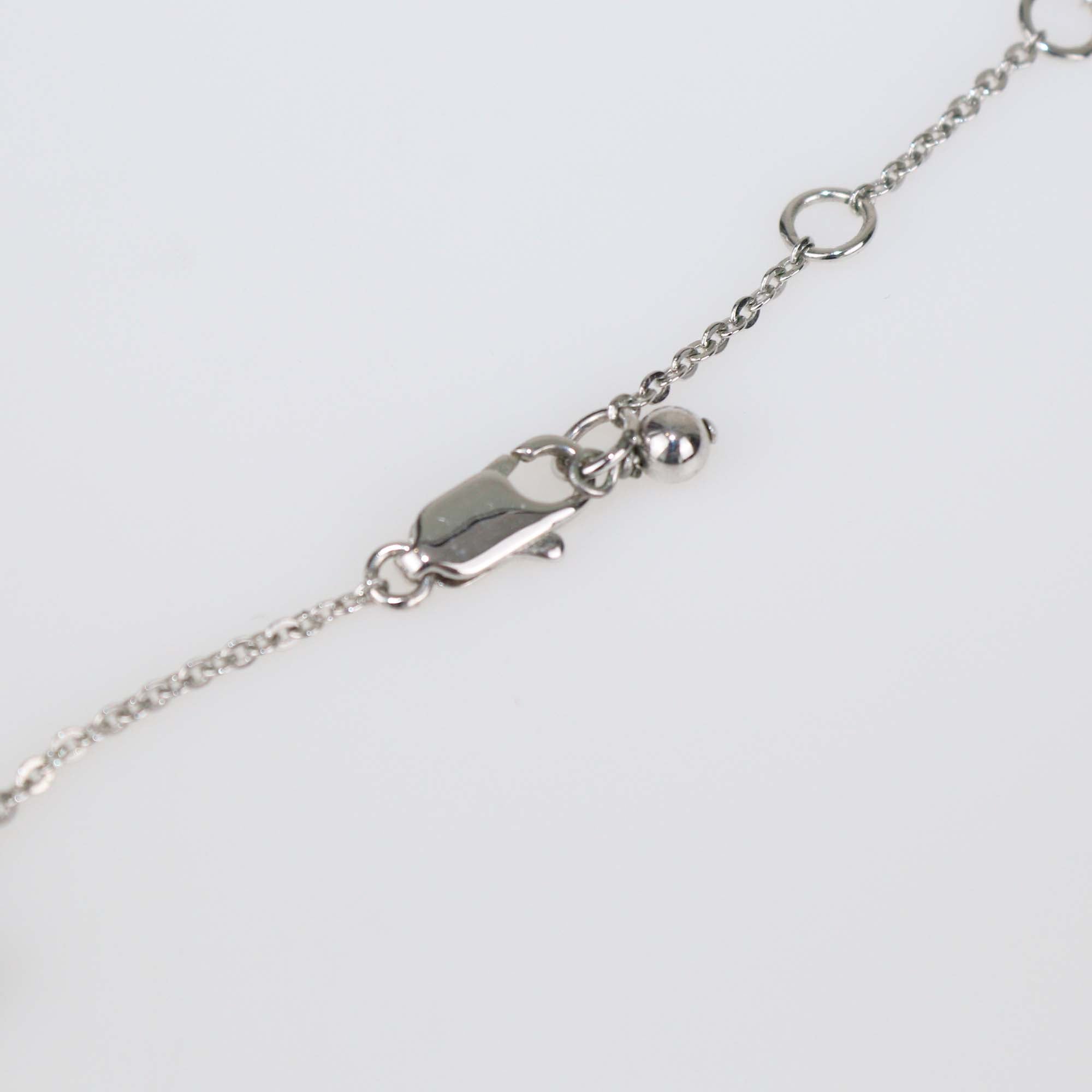 Christian Dior Silver Tone Oblique Heart Link Necklace