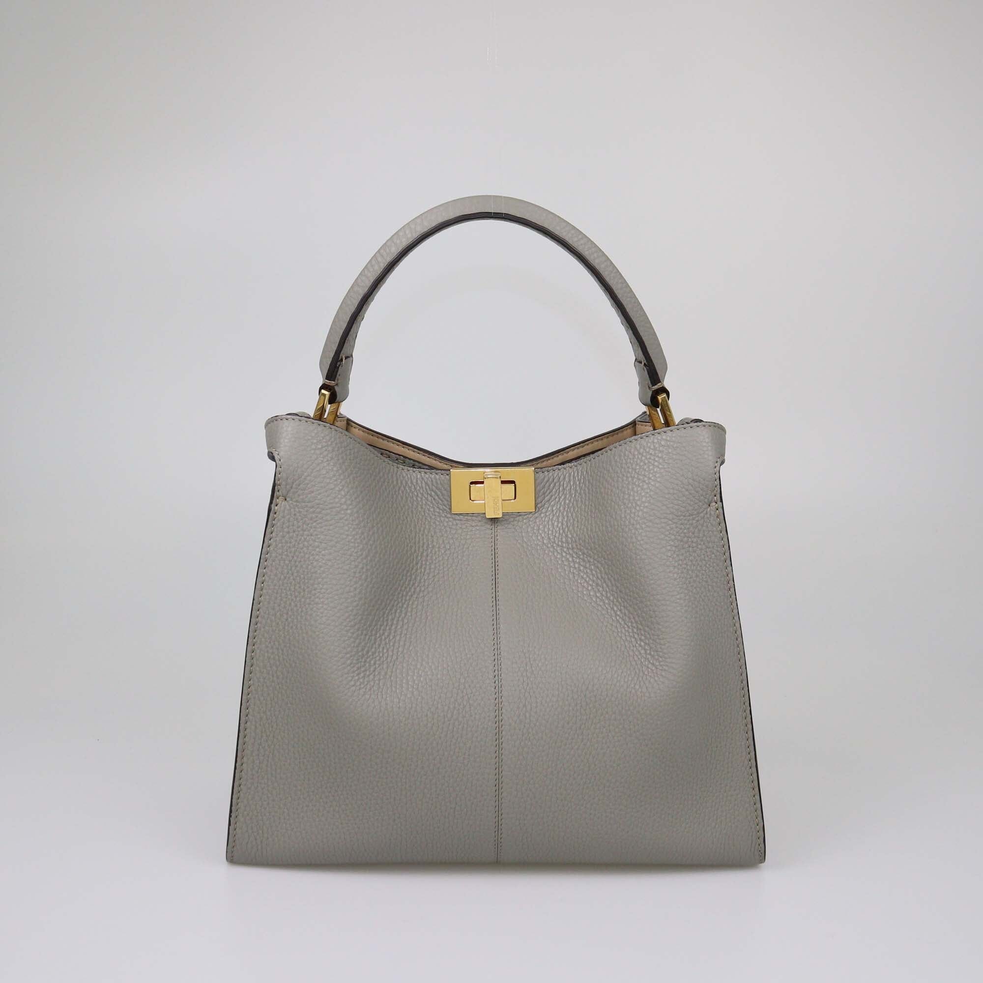 Fendi Grey Medium X-Lite Peekaboo Top Handle Bag Womens Fendi 