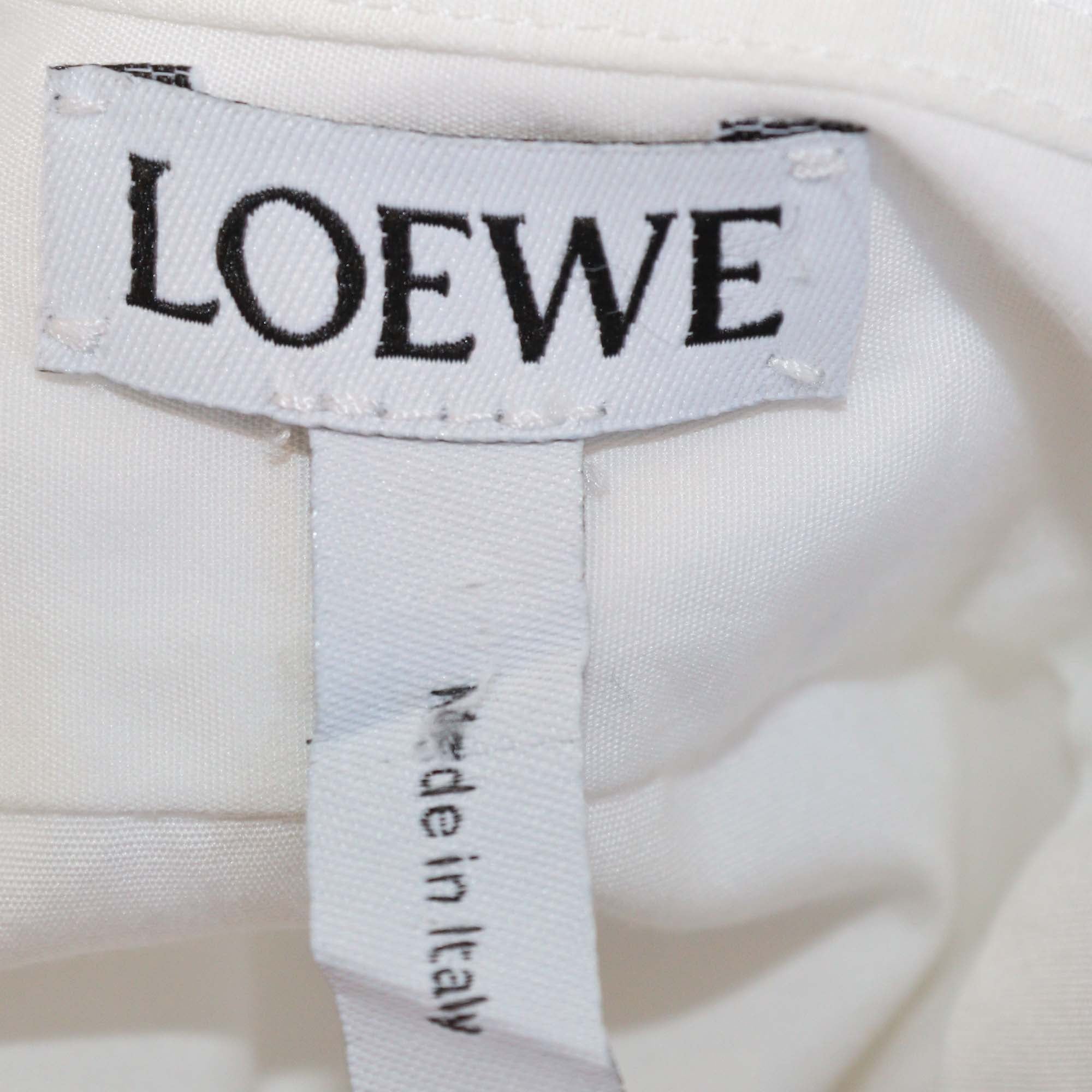 Loewe White Cotton Button Up Long Sleeve Shirt