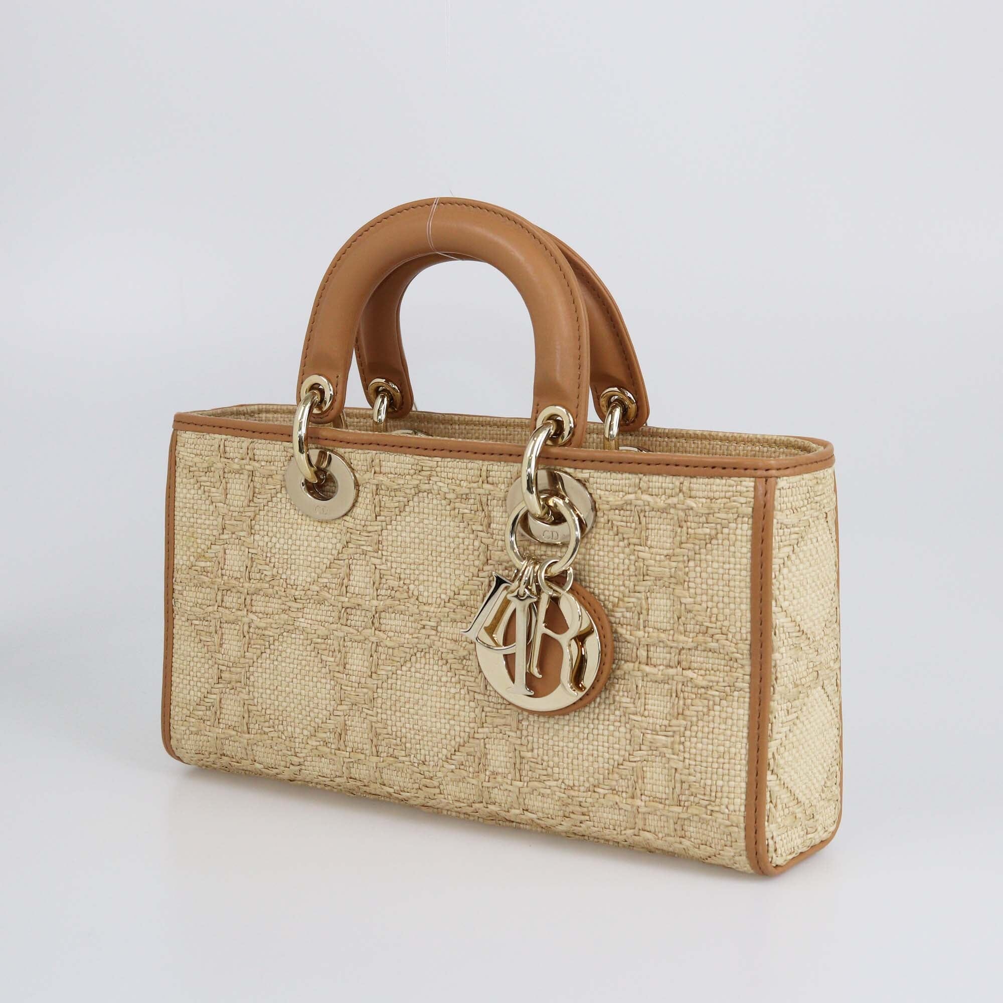 Christian Dior Beige/Brown Cannage Lady D-Joy Bag Womens Christian Dior 