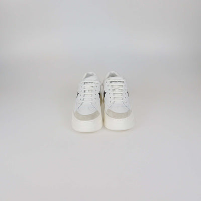 Christian Dior White Leather Star Platform Sneakers