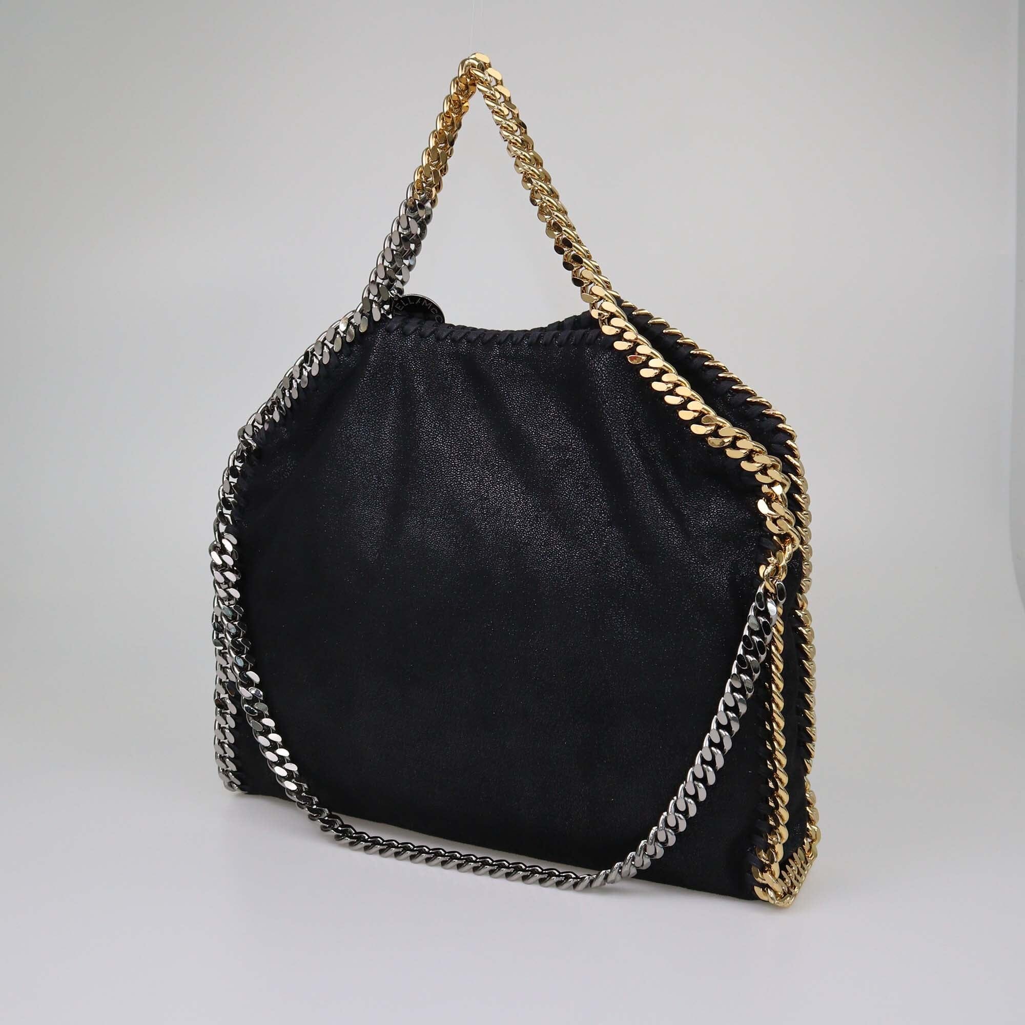 Stella MCCartney Black Shaggy Dear Small Falabella Fold Over Tote Womens Stella MacCartney 