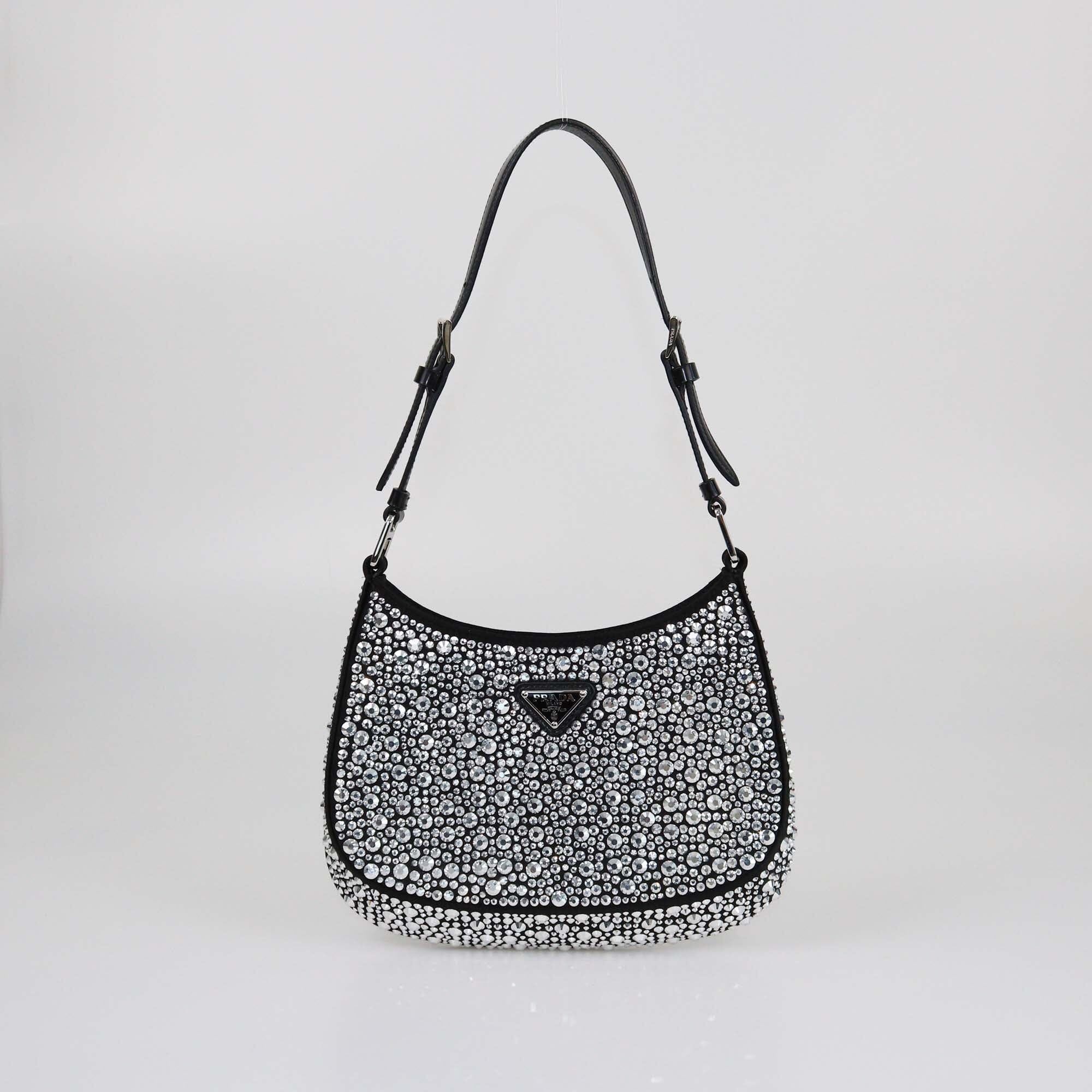 Prada Metal Crystal Cleo Hobo Womens Prada 