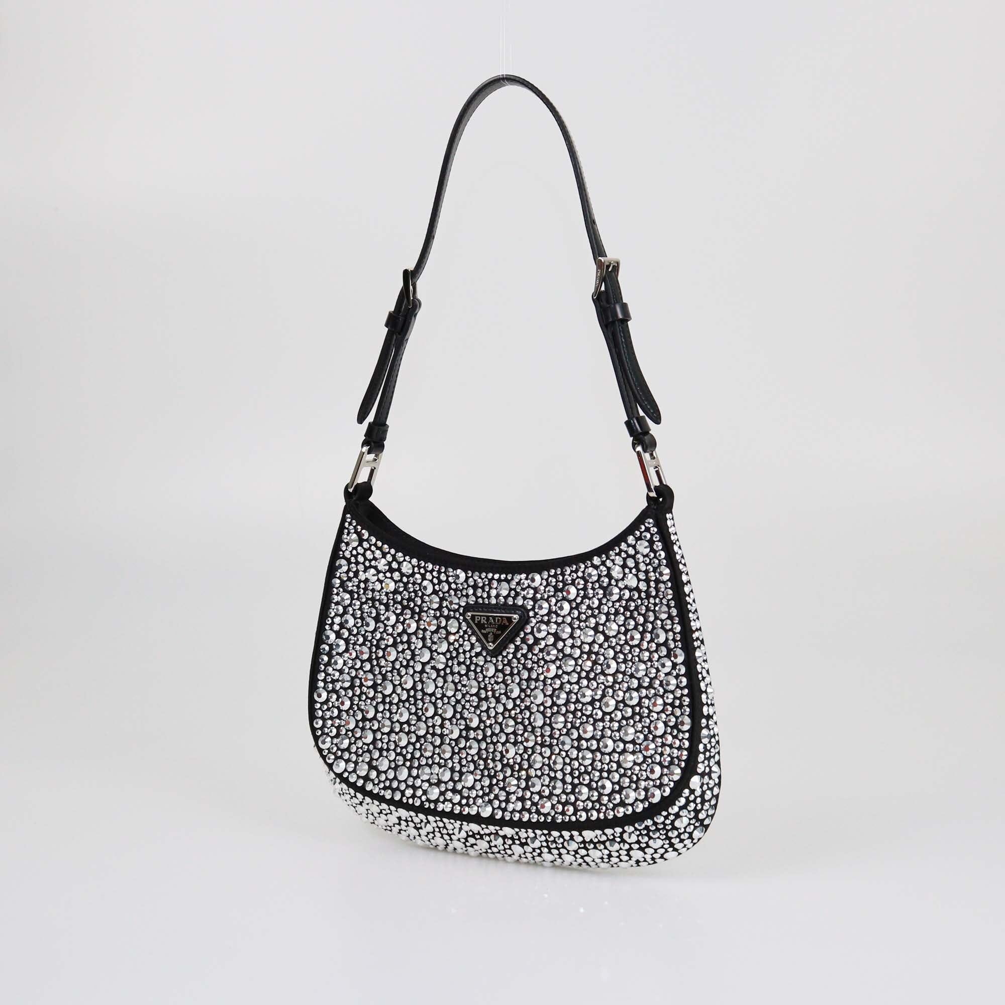 Prada Metal Crystal Cleo Hobo Womens Prada 