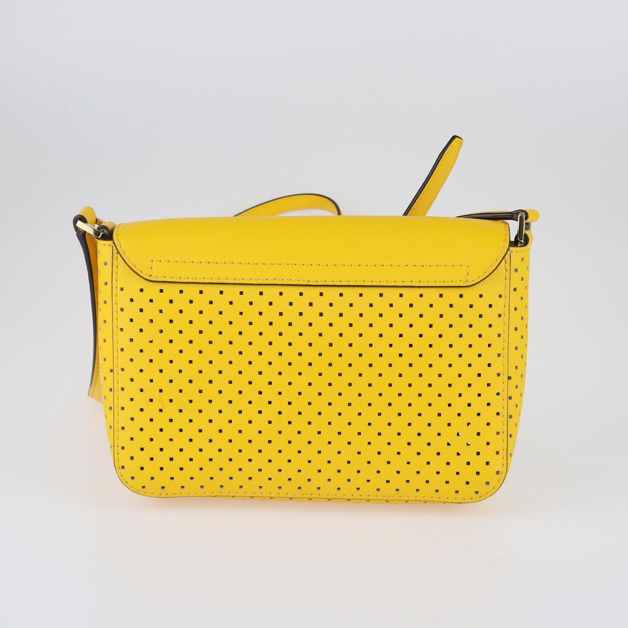 Michael Kors Yellow Greenwich Perforated Flap Bag Bags Michael Kors 